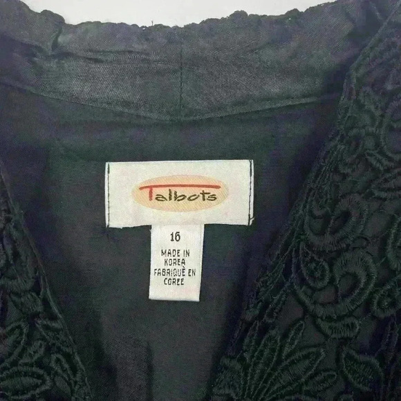 Talbots Size 16 Black Lace Jacket Women's Fully Lined - Picture 2 of 7